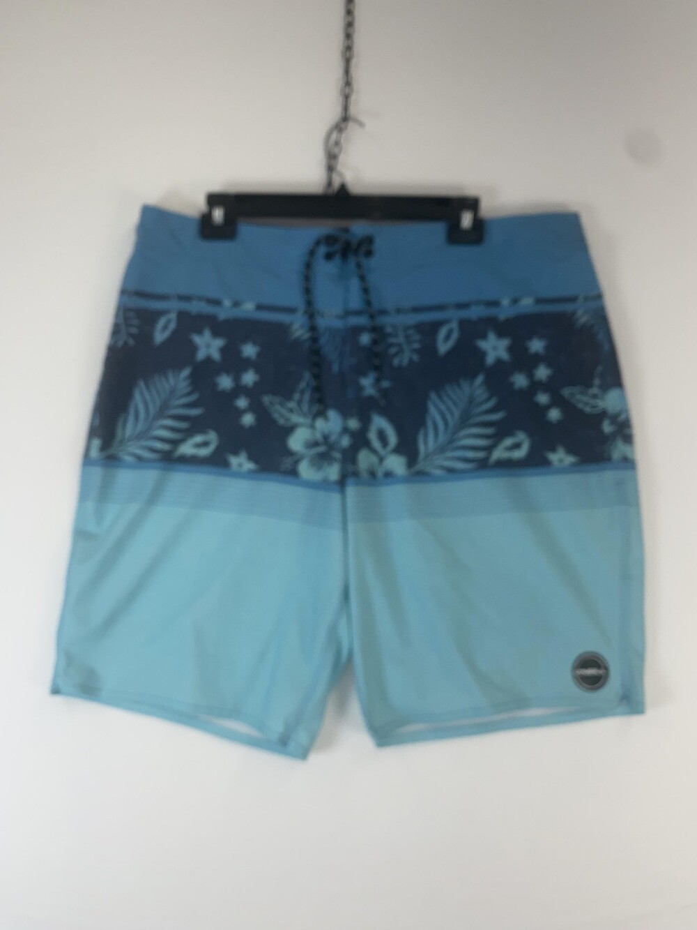 O'Neill Board Shorts Mens 38 Blue Floral Tropical Swim Trunks Stretch Surf